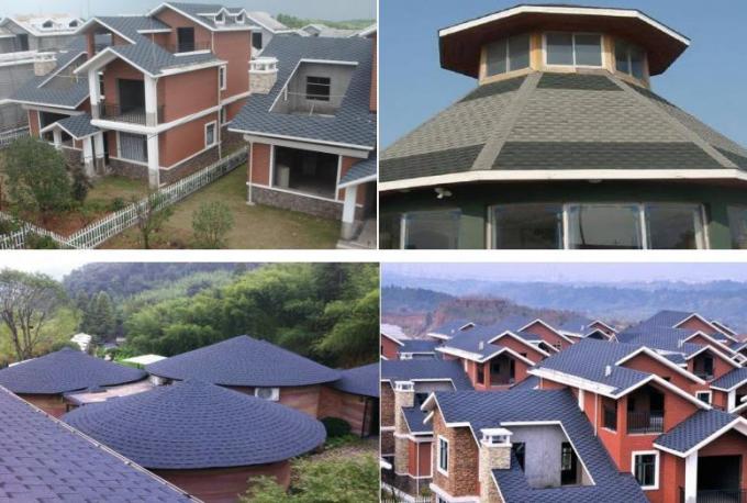 SGS Factory Directly Sell Process Shape Fiberglass Asphalt Colored Stone Coated Tiles